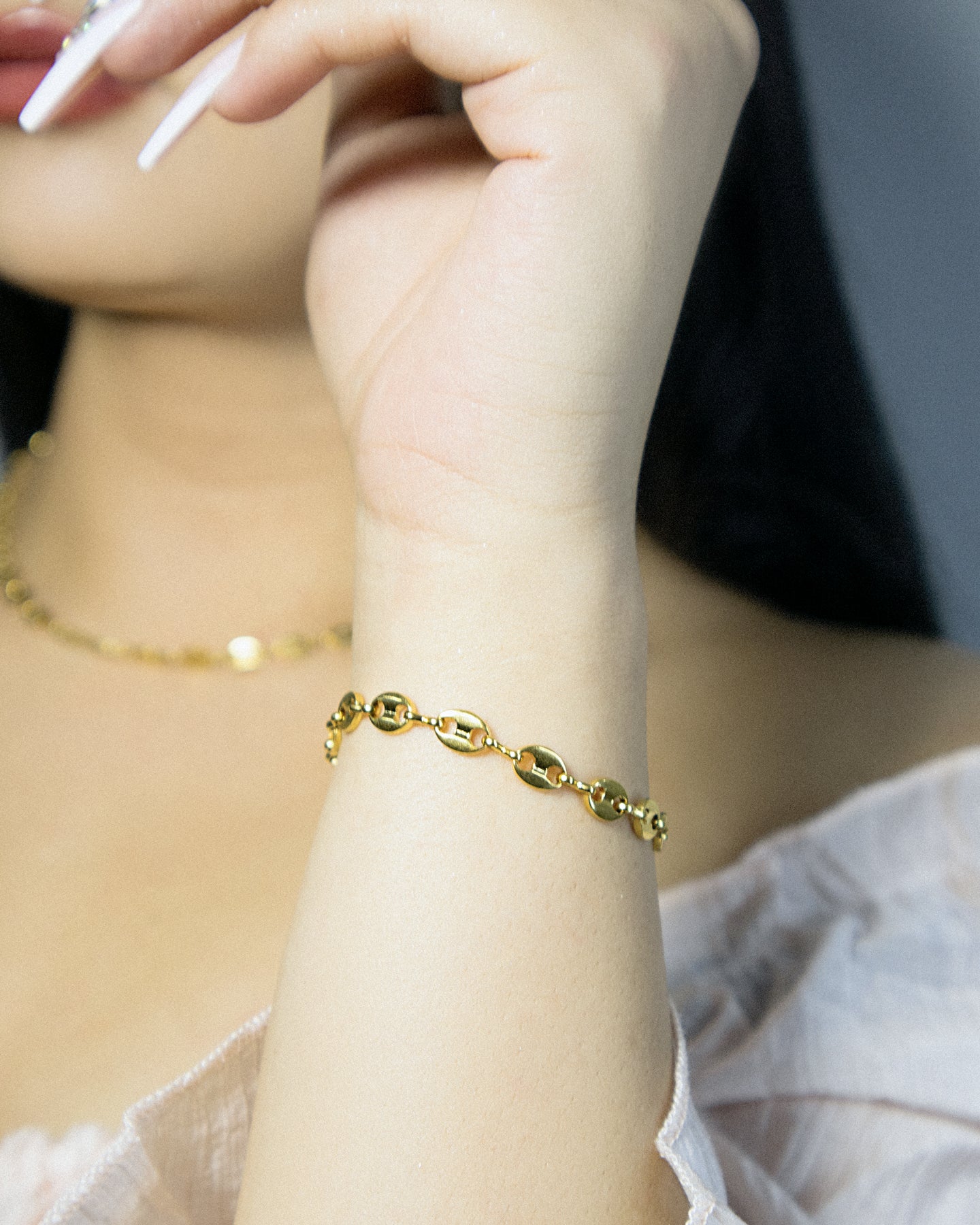 Pulsera Tejido Gucci para mujer en Oro Laminado de 18k