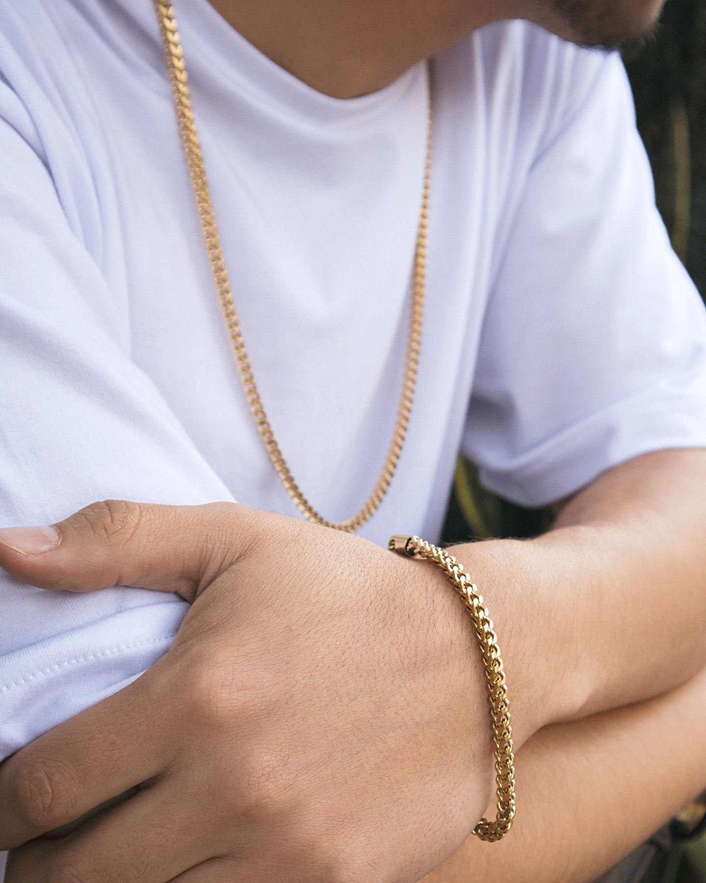 Pulsera Franco Hombre en oro laminado de 18k