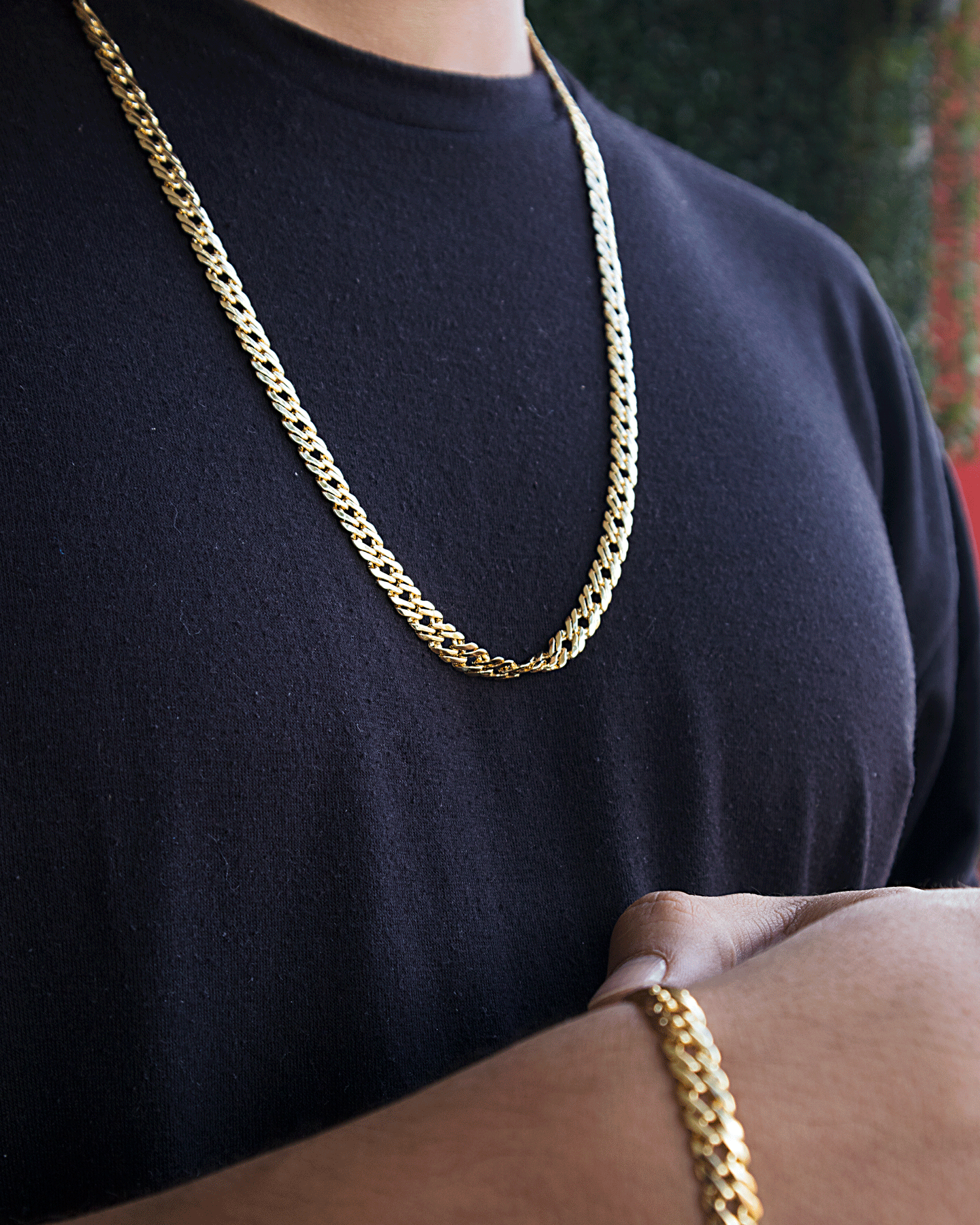 Combo Entrelazada Hombre en oro de 18k