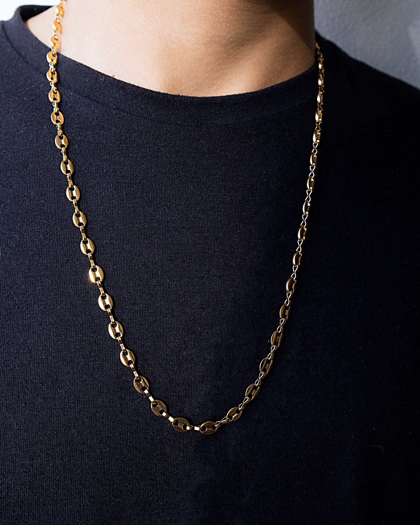 Cadena Tejido Gucci Hombre en oro laminado de 18k