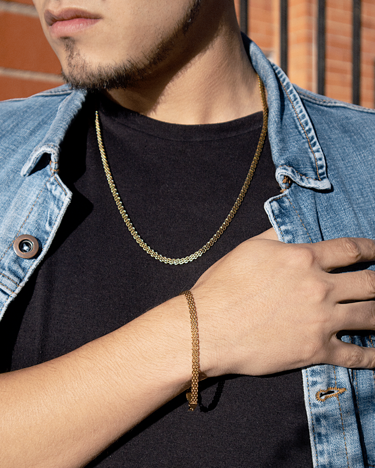 Combo Chinesca Hombre en oro laminado de 18k