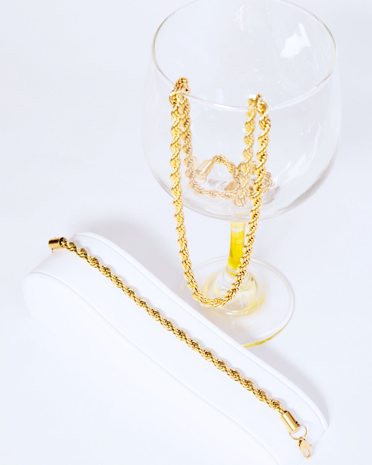 Combo Lazo Hombre en oro laminado de 18k