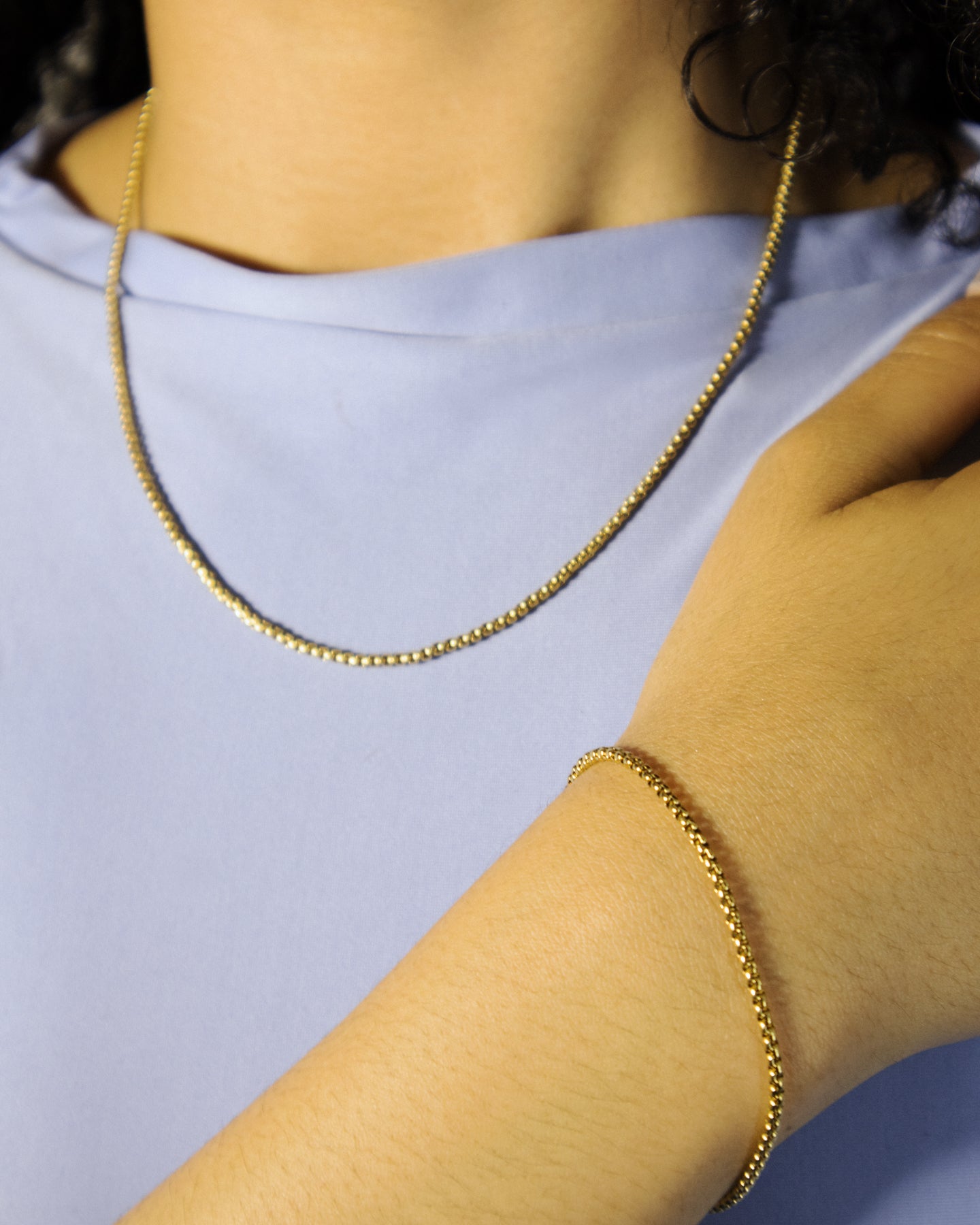 Combo Veneciana mujer en oro laminado de 18k