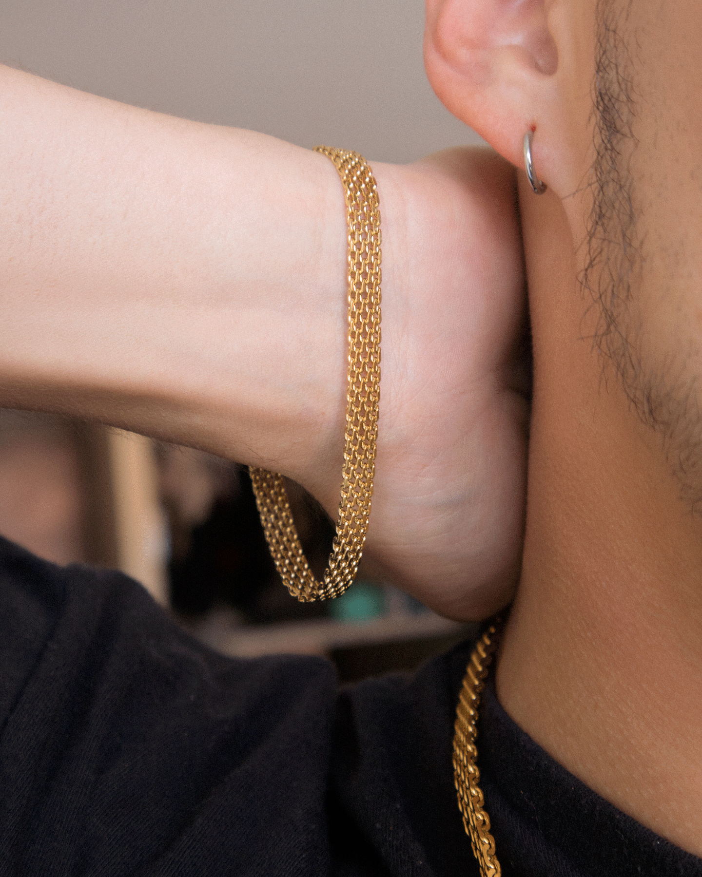Pulsera Chinesca Hombre en oro laminado de 18k