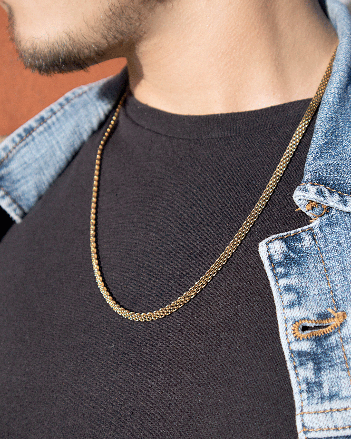 Cadena Chinesca Hombre en oro laminado de 18k