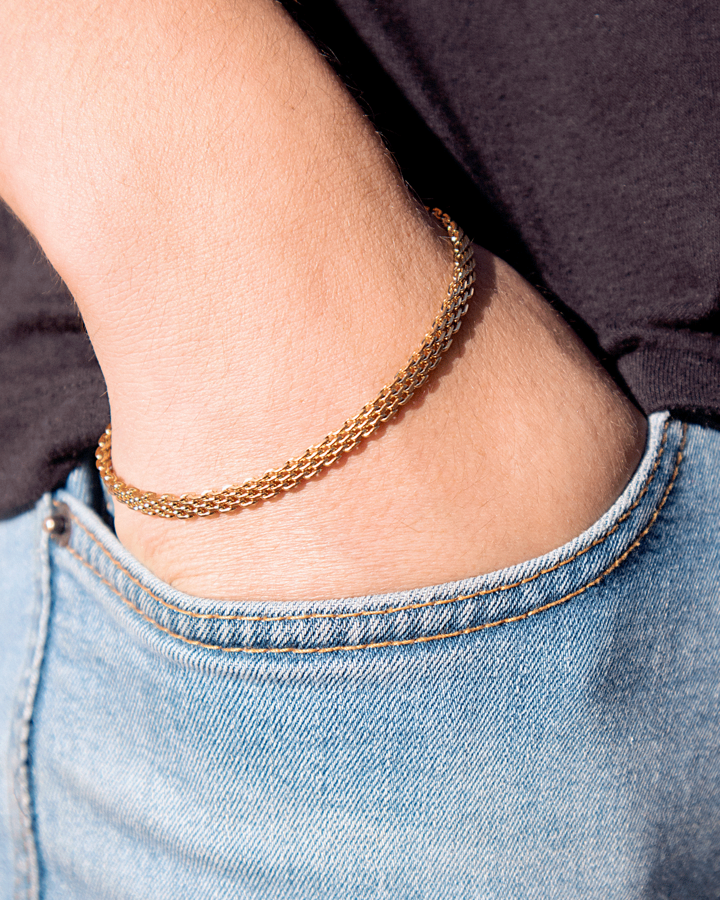 Pulsera Chinesca Hombre en oro laminado de 18k