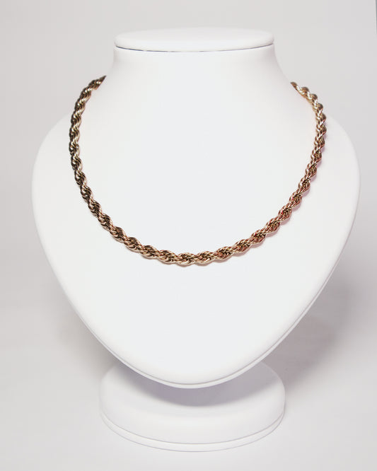 Cadena Lazo Rosa Hombre en oro laminado de 18k