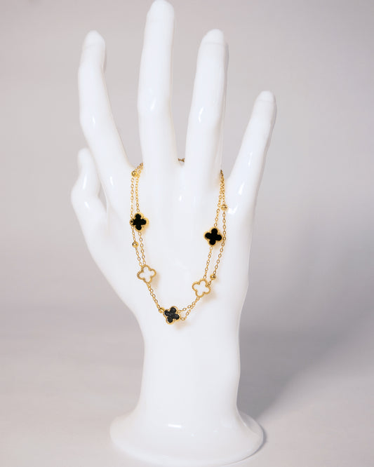 Pulsera Trébol Sencilla Mujer en oro laminado de 18k