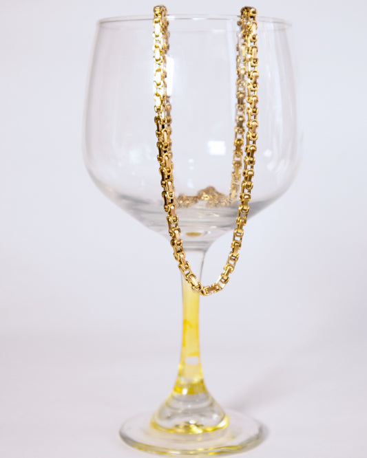 Cadena Rustica Hombre en oro laminado de 18k