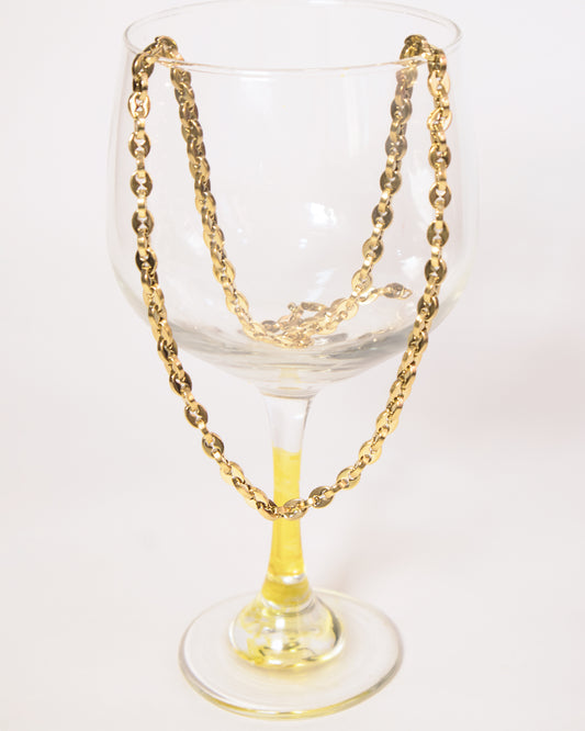 Cadena Tejido Gucci Doble Hombre en oro laminado de 18k