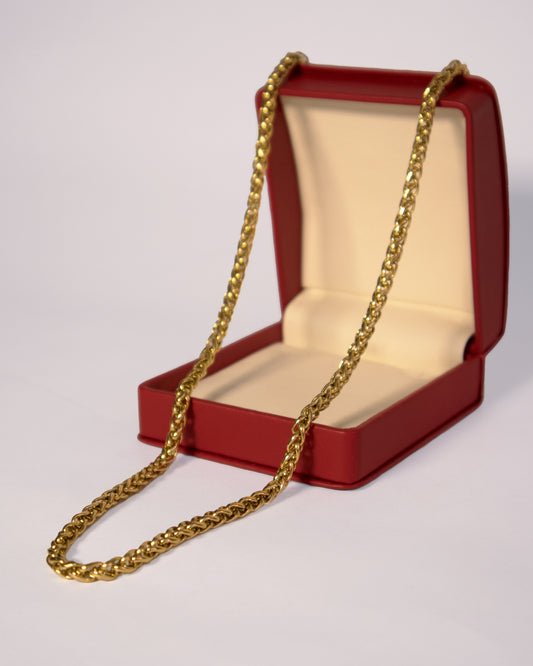 Cadena Trigo Hombre en oro laminado de 18k