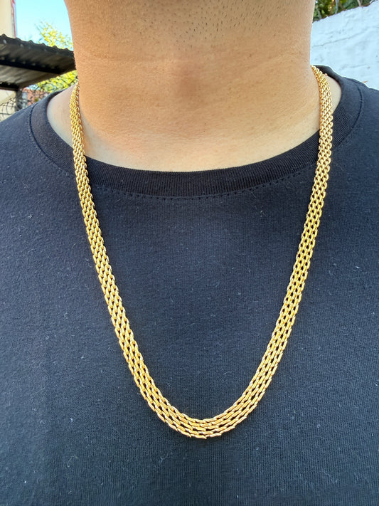 Cadena Chinesca + Pulsera Gratis Hombre en oro laminado de 18k