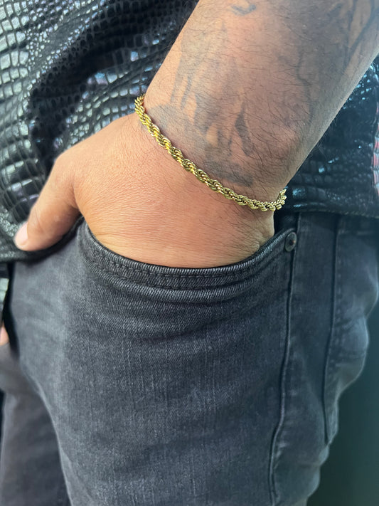 Pulsera Lazo Hombre en oro laminado de 18k